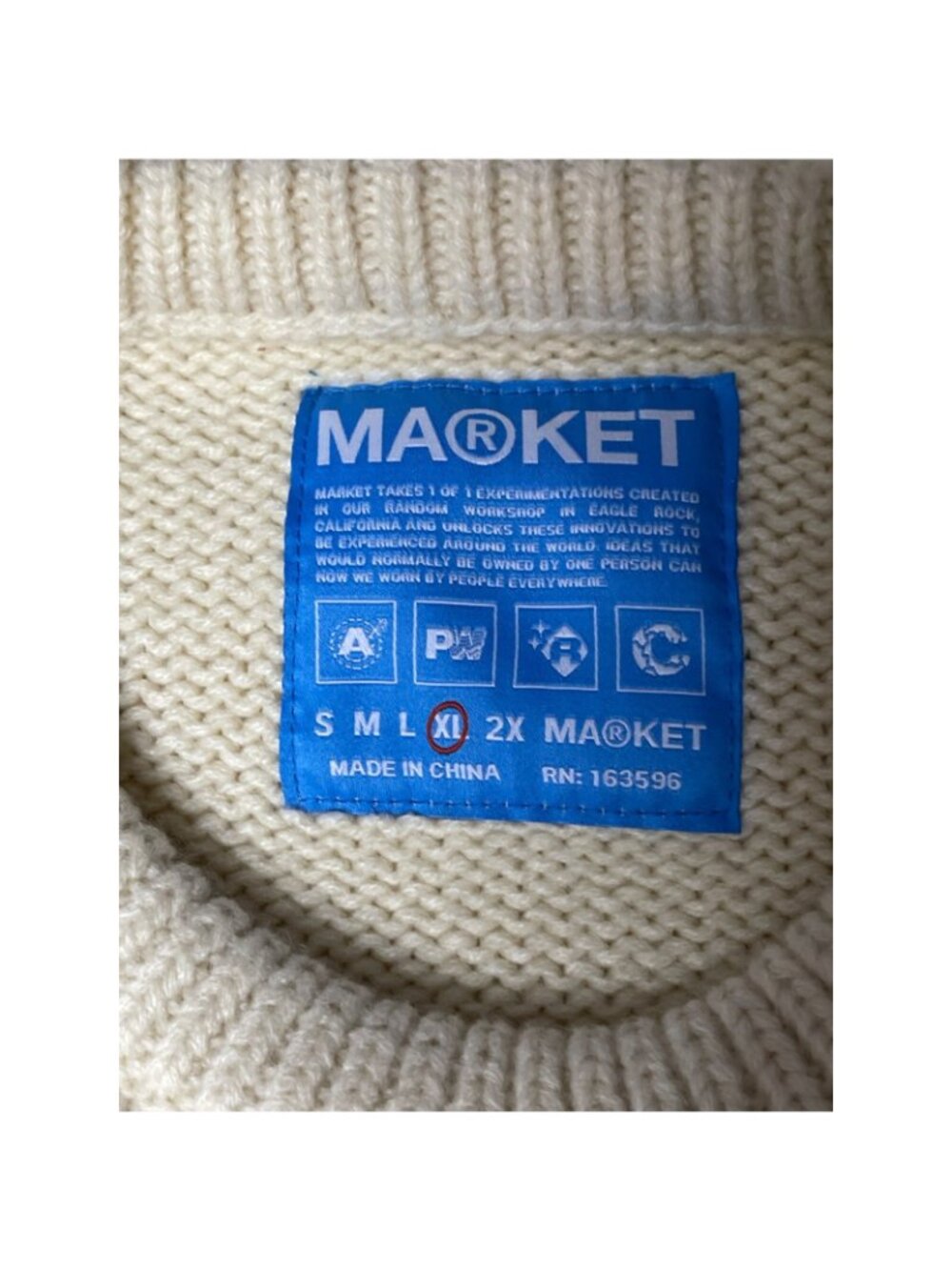 New Market Making The Grade Bear Sweater Size XL Tan - Picture 5 of 6